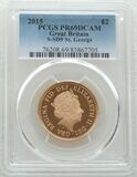 2015 St George and the Dragon £2 Double Sovereign Gold Proof Coin PCGS PR69 DCAM - Fifth Portrait