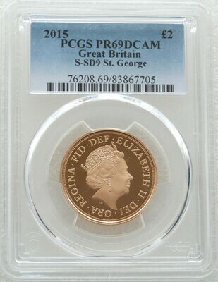 2015 St George and the Dragon £2 Double Sovereign Gold Proof Coin PCGS PR69 DCAM - Fifth Portrait