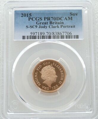 2015 St George and the Dragon Full Sovereign Gold Proof Coin PCGS PR70 DCAM - Fifth Portrait