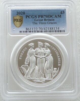 2020 Great Engravers Three Graces £5 Silver Proof 2oz Coin PCGS PR70 DCAM