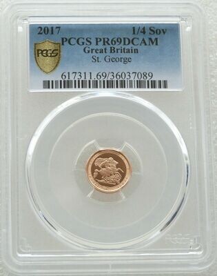 2017 Pistrucci Quarter Sovereign Gold Proof Coin PCGS PR69 DCAM