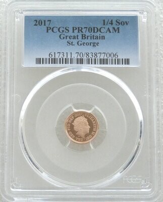 2017 Pistrucci Quarter Sovereign Gold Proof Coin PCGS PR70 DCAM