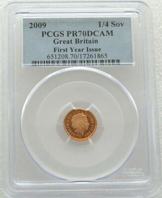 2009 St George and the Dragon Quarter Sovereign Gold Proof Coin PCGS PR70 DCAM