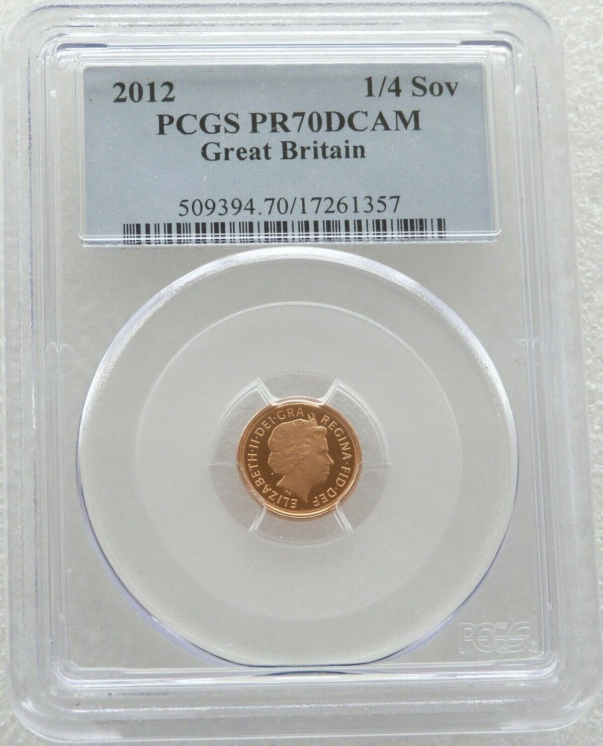 2012 Diamond Jubilee Quarter Sovereign Gold Proof Coin PCGS PR70 DCAM