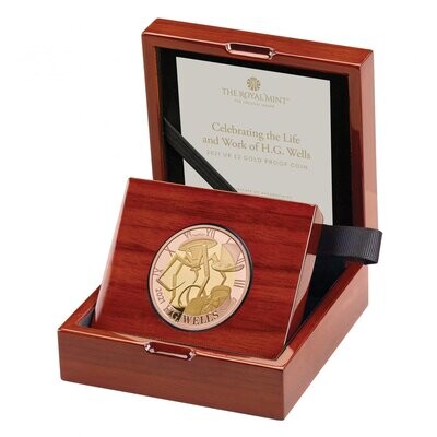 2021 HG Wells War of the Worlds £2 Gold Proof Coin Box Coa