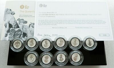 2021 Queens Beasts 50p Silver Proof 10 Coin Set Box Coa