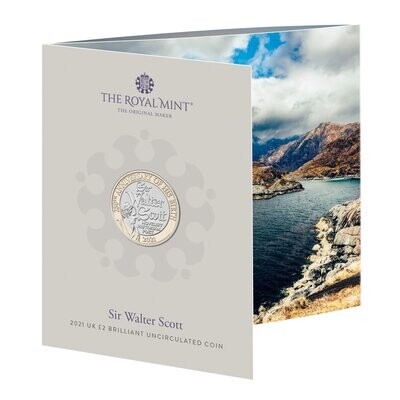 2021 Sir Walter Scott £2 Brilliant Uncirculated Coin Pack Sealed