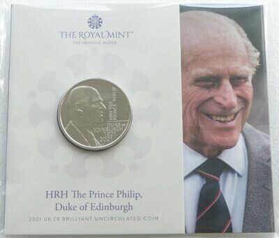 2021 Prince Philip Memorial £5 Brilliant Uncirculated Coin Pack Sealed