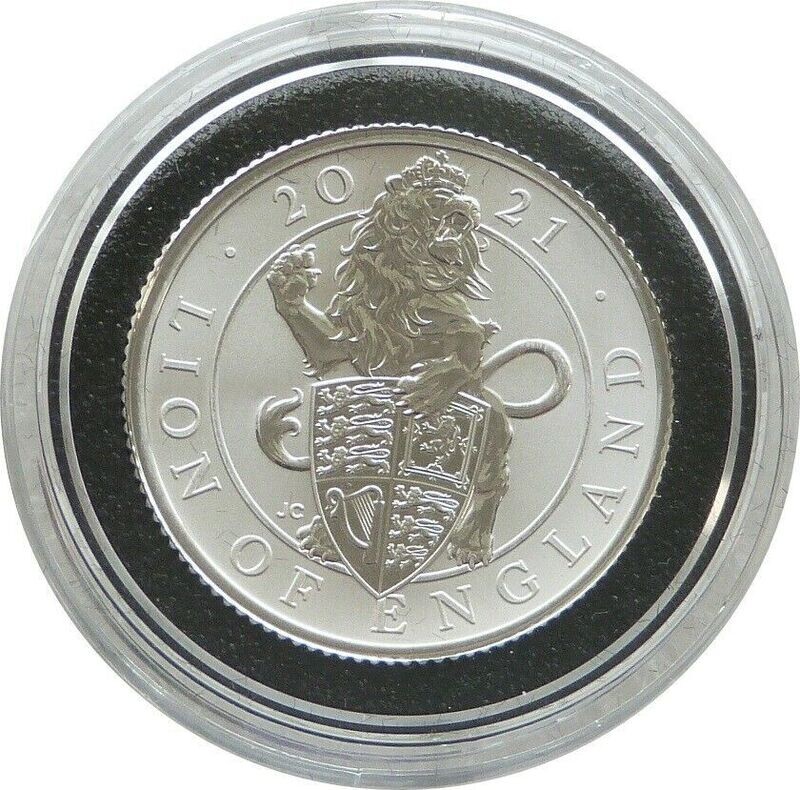 2021 Queens Beasts Lion of England 50p Silver Proof 1/4oz Coin
