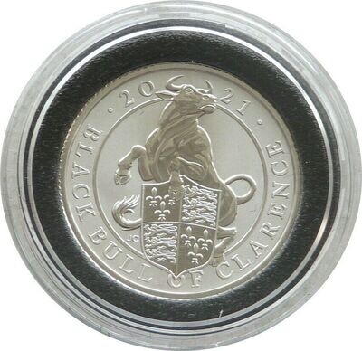 2021 Queens Beasts Black Bull of Clarence 50p Silver Proof 1/4oz Coin