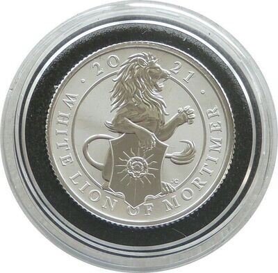 2021 Queens Beasts White Lion of Mortimer 50p Silver Proof 1/4oz Coin