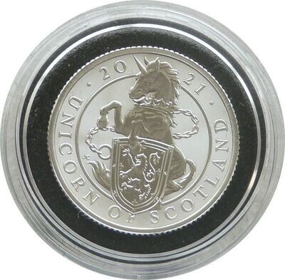 2021 Queens Beasts Unicorn of Scotland 50p Silver Proof 1/4oz Coin