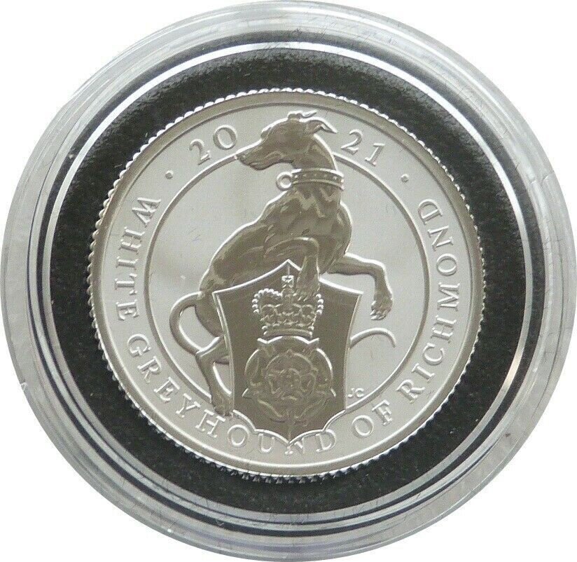 2021 Queens Beasts White Greyhound of Richmond 50p Silver Proof 1/4oz Coin