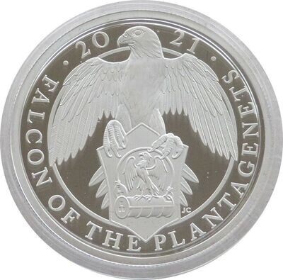 2021 Queens Beasts Falcon of the Plantagenets £5 Silver Proof 2oz Coin
