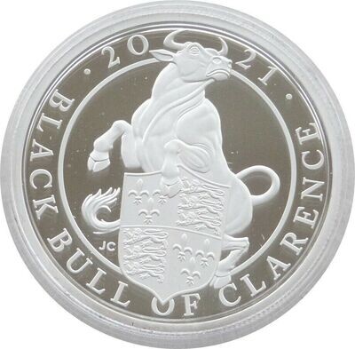2021 Queens Beasts Black Bull of Clarence £5 Silver Proof 2oz Coin