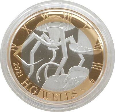 2021 HG Wells War of the Worlds £2 Silver Proof Coin Box Coa