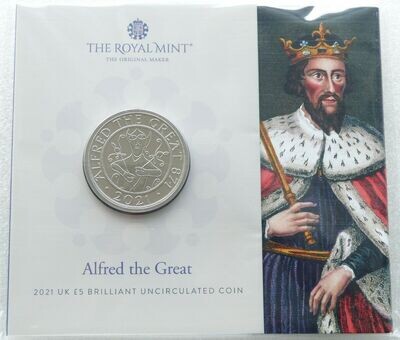 2021 Alfred the Great £5 Brilliant Uncirculated Coin Pack Sealed