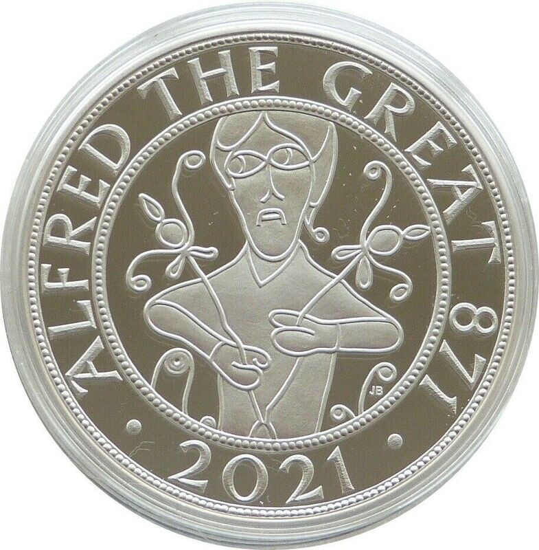 2021 Alfred the Great Piedfort £5 Silver Proof Coin Box Coa