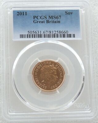 2011 St George and the Dragon Full Sovereign Gold Coin PCGS MS67
