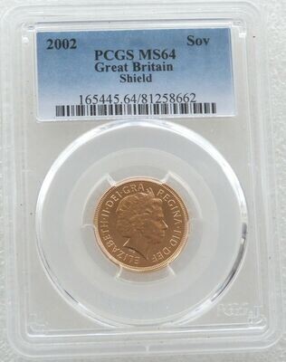 2002 Golden Jubilee Full Sovereign Gold Coin PCGS MS64