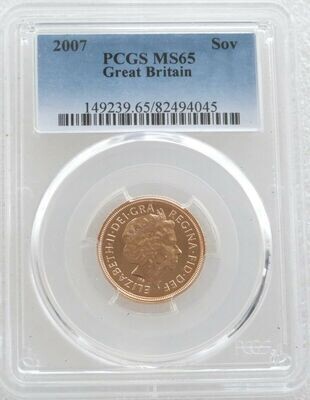 2007 St George and the Dragon Full Sovereign Gold Coin PCGS MS65