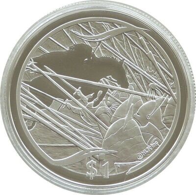 2003 New Zealand Lord of the Rings Helms Deep $1 Silver Proof Coin