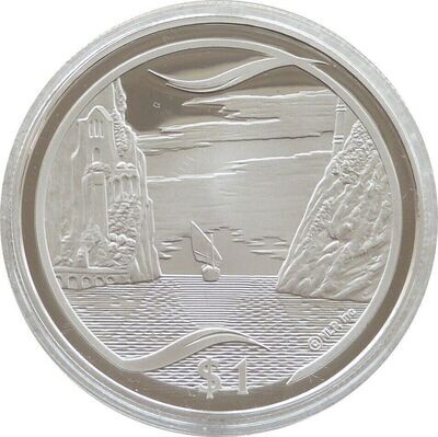 2003 New Zealand Lord of the Rings The Grey Havens $1 Silver Proof Coin