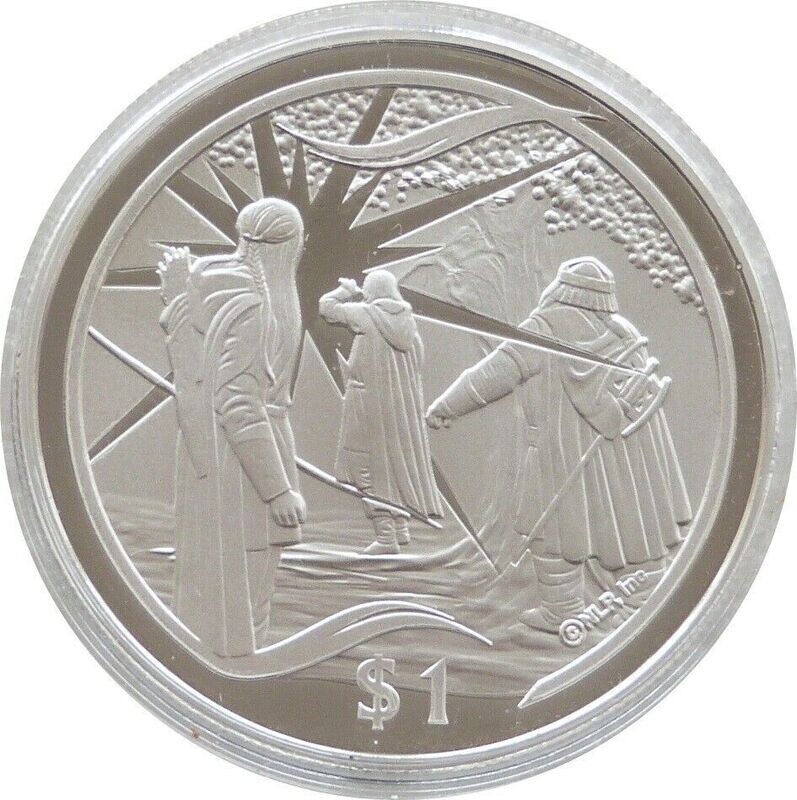 2003 New Zealand Lord of the Rings Gandalf Appears $1 Silver Proof Coin