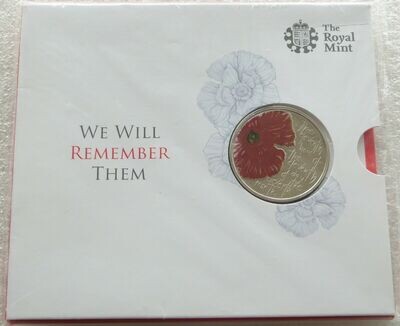 2012 Alderney Remembrance Day Poppy £5 Brilliant Uncirculated Coin Pack Sealed