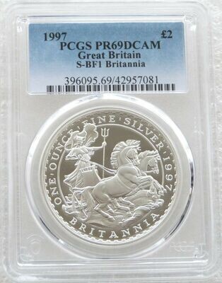 1997 Britannia £2 Silver Proof 1oz Coin PCGS PR69 DCAM