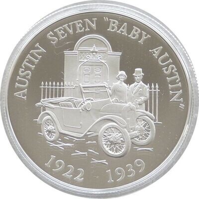 2009 Alderney Classic British Motor Cars Austin Seven Baby Austin £5 Silver Proof Coin