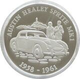 2009 Alderney Classic British Motor Cars Austin Healey Sprite MK1 £5 Silver Proof Coin