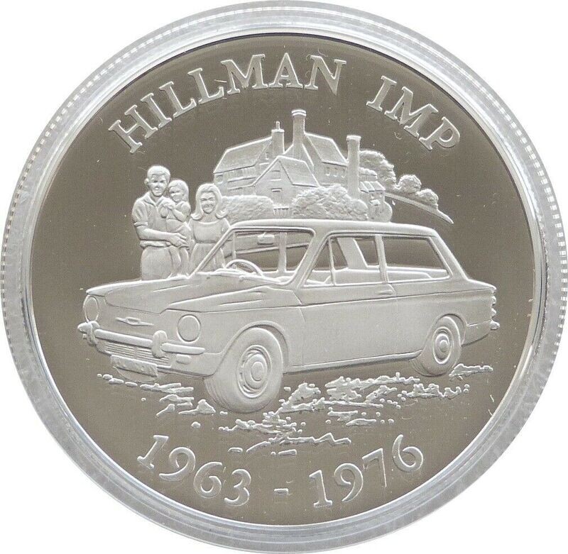 2009 Alderney Classic British Motor Cars Hillman IMP £5 Silver Proof Coin