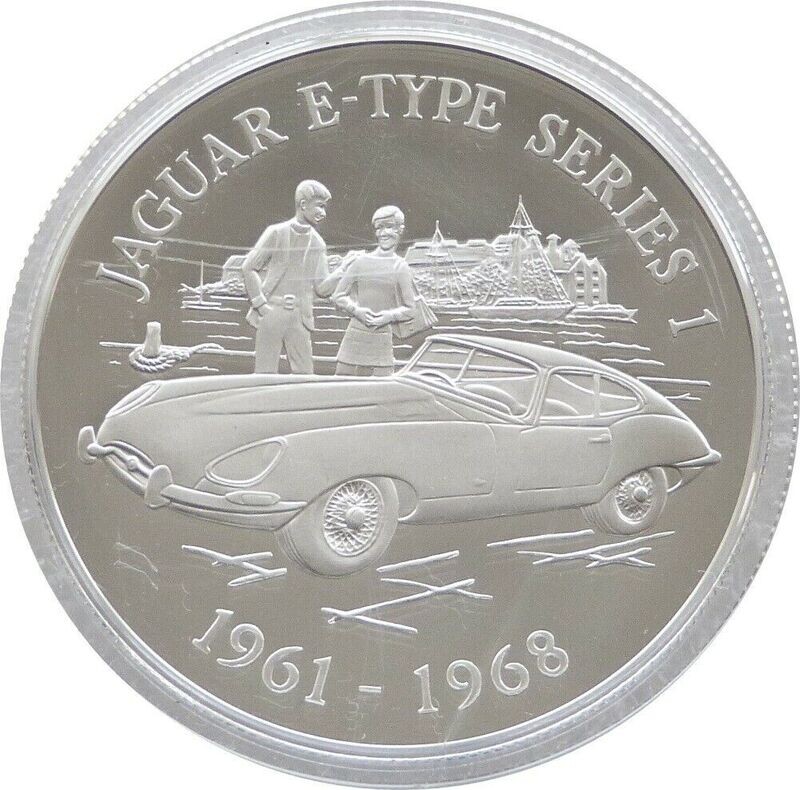 2009 Alderney Classic British Motor Cars Jaguar E-Type Series I £5 Silver Proof Coin