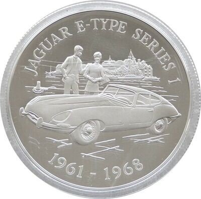 2009 Alderney Classic British Motor Cars Jaguar E-Type Series I £5 Silver Proof Coin