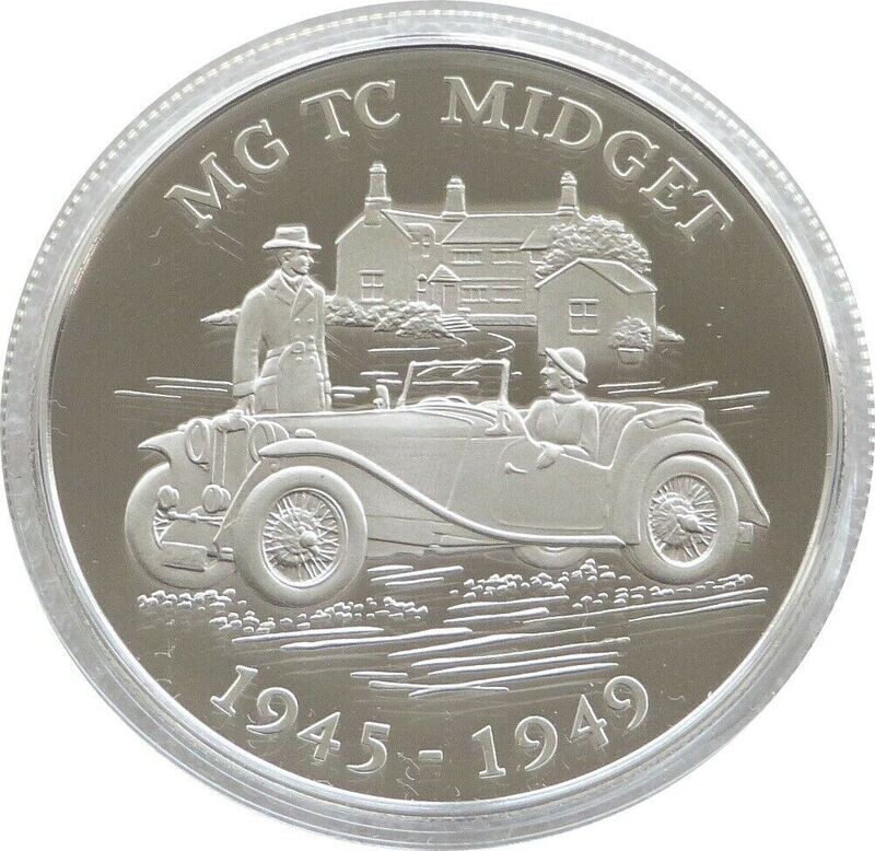 2009 Alderney Classic British Motor Cars MG TC Midget £5 Silver Proof Coin