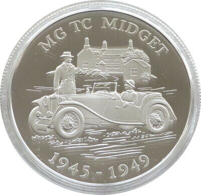 2009 Alderney Classic British Motor Cars MG TC Midget £5 Silver Proof Coin