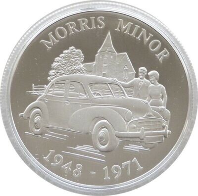 2009 Alderney Classic British Motor Cars Morris Minor £5 Silver Proof Coin