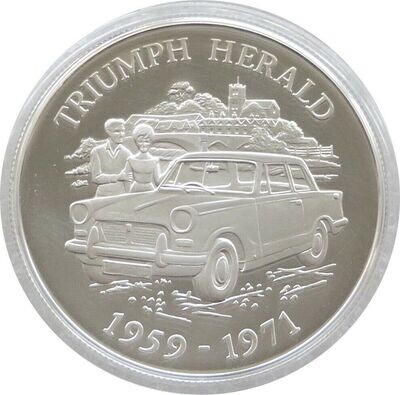 2009 Alderney Classic British Motor Cars Triumph Herald £5 Silver Proof Coin