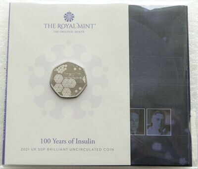 2021 Insulin 50p Brilliant Uncirculated Coin Pack Sealed