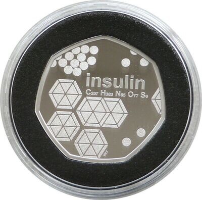 2021 Insulin 50p Silver Proof Coin Box Coa