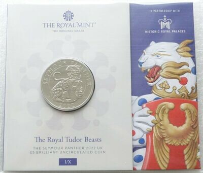 2022 Royal Tudor Beasts Seymour Panther £5 Brilliant Uncirculated Coin Pack Sealed