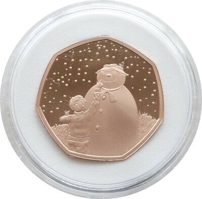 2021 The Snowman 50p Gold Proof Coin Box Coa