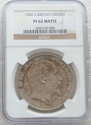 1902 Edward VII Coronation Crown Silver Matte Proof Coin NGC PF62