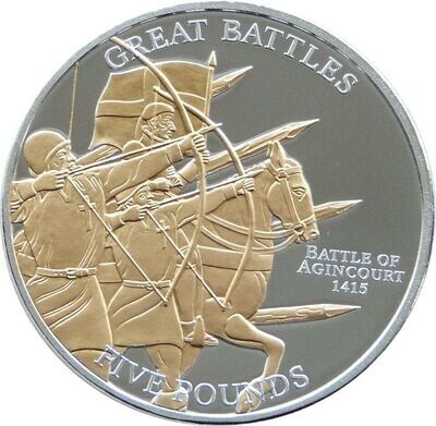 2009 Jersey Great Battles Battle of Agincourt £5 Silver Gold Proof Coin