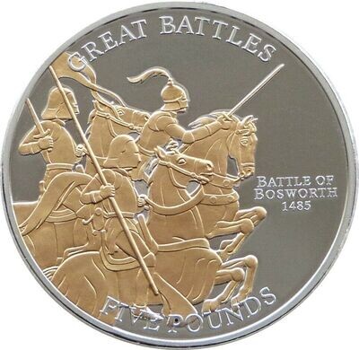 2009 Jersey Great Battles Battle of Bosworth £5 Silver Gold Proof Coin