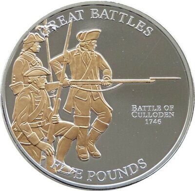 2009 Jersey Great Battles Battle of Culloden £5 Silver Gold Proof Coin
