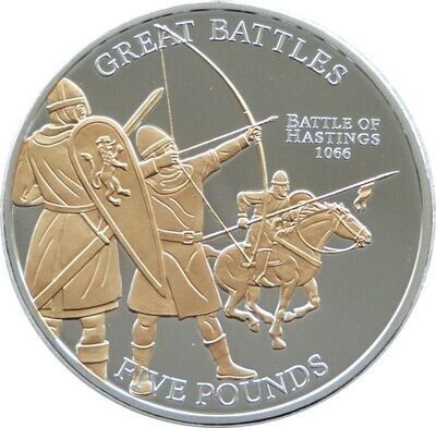 2009 Jersey Great Battles Battle of Hastings £5 Silver Gold Proof Coin