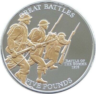 2009 Jersey Great Battles Battle of the Somme £5 Silver Gold Proof Coin