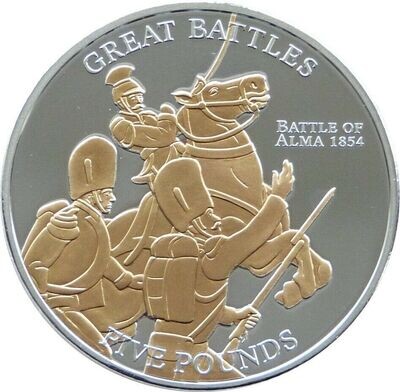 2009 Jersey Great Battles Battle of the Alma £5 Silver Gold Proof Coin